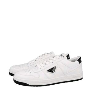 💯 Authentic Prada White and Black Leather Sneakers